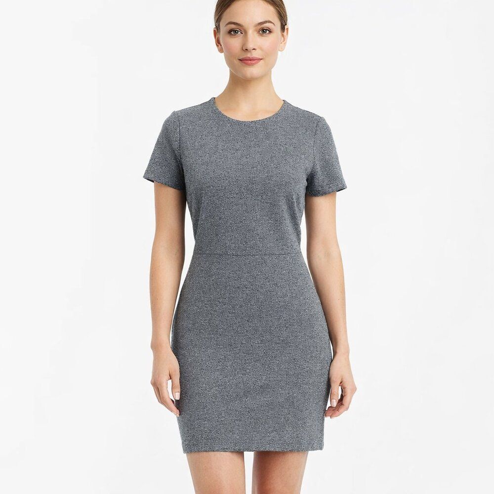 Banana Republic Sheath Dress Size 8 Herringbone Short Sleeves